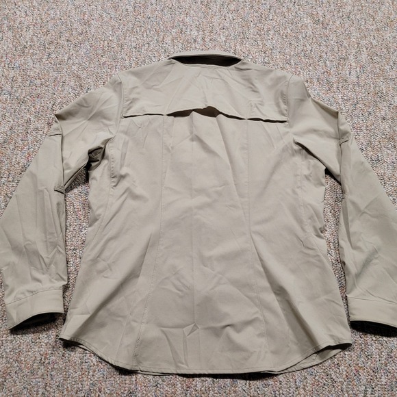 REI Shirt Womens Large Beige Button Up Long Sleeve Outdoors Hiking Vented Camp - Picture 14 of 15